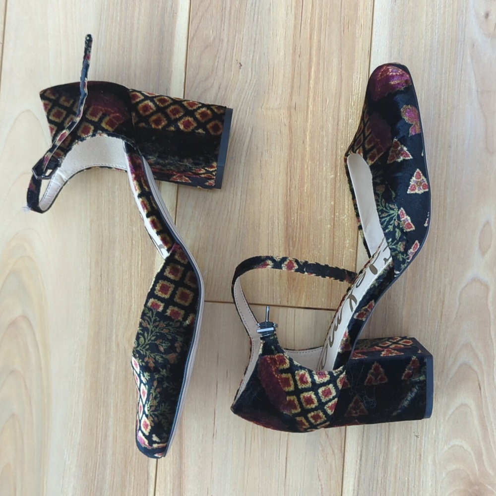 Sam Eldelman Velvet Block Heel Pumps size 10 EUR 40